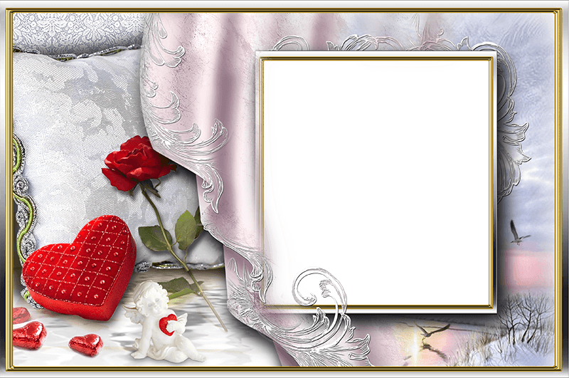 Imikimi Romantic Photo Frame with Heart Rose and Angel
